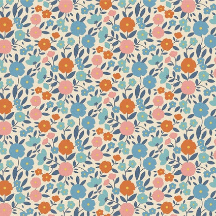 Tilda - Wallflower - Bundle - 50x55cm - 300234-1 - Blue - Fat Quarter