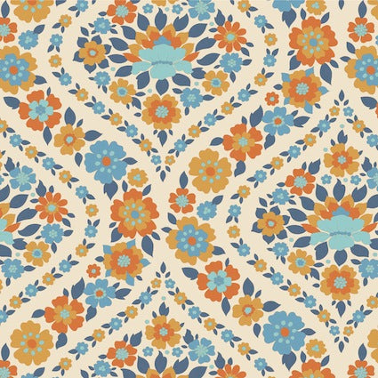 Tilda - Wallflower - Bundle - 50x55cm - 300234-1 - Blue - Fat Quarter