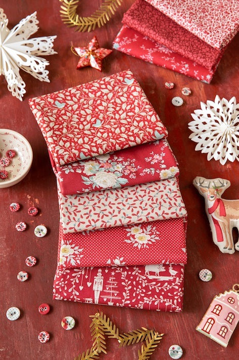 Tilda - Merry Little Christmas - バンドル - 50x55cm - 5種 - 300242 - レッド - Fat Quarter