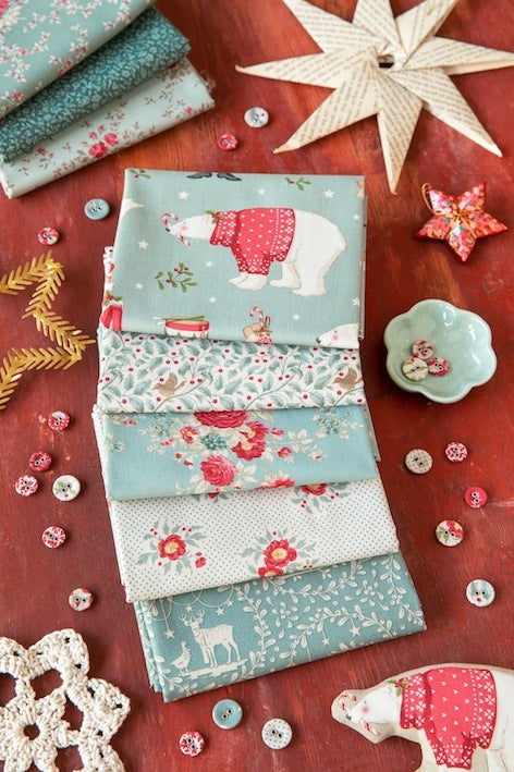 Tilda - Merry Little Christmas - バンドル - 50x55cm - 5種 - 300243 - ダックエッグ - Fat Quarter