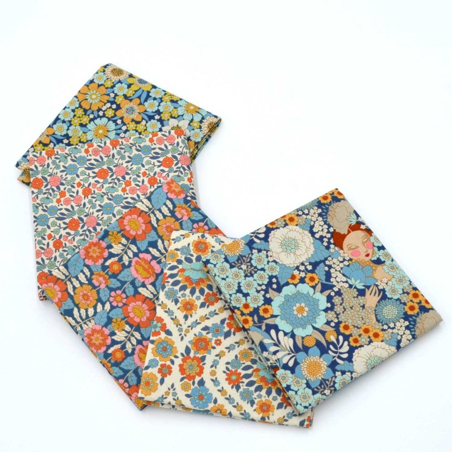 Tilda - Wallflower - バンドル - 50x55cm - 300234 - ブルー - Fat Quarter