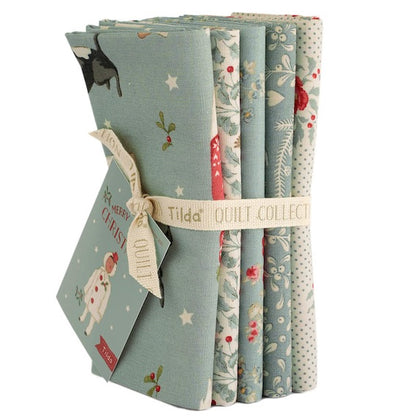 Tilda - Merry Little Christmas - バンドル - 50x55cm - 5種 -  300243 - ダックエッグ - Fat Quarter