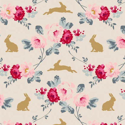 Tilda -  Rabbit & Roses : Cabbage Roses / Memory Lane (3色展開）