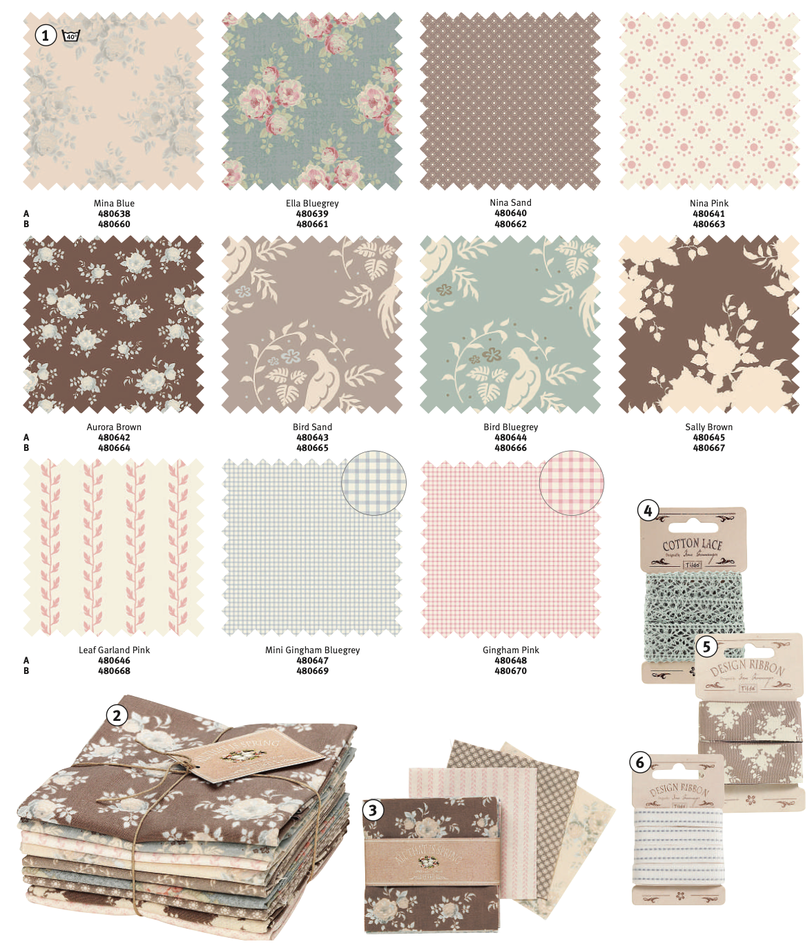 Tilda -  Mini Gingham Bluegrey - All that is Spring (1色展開)