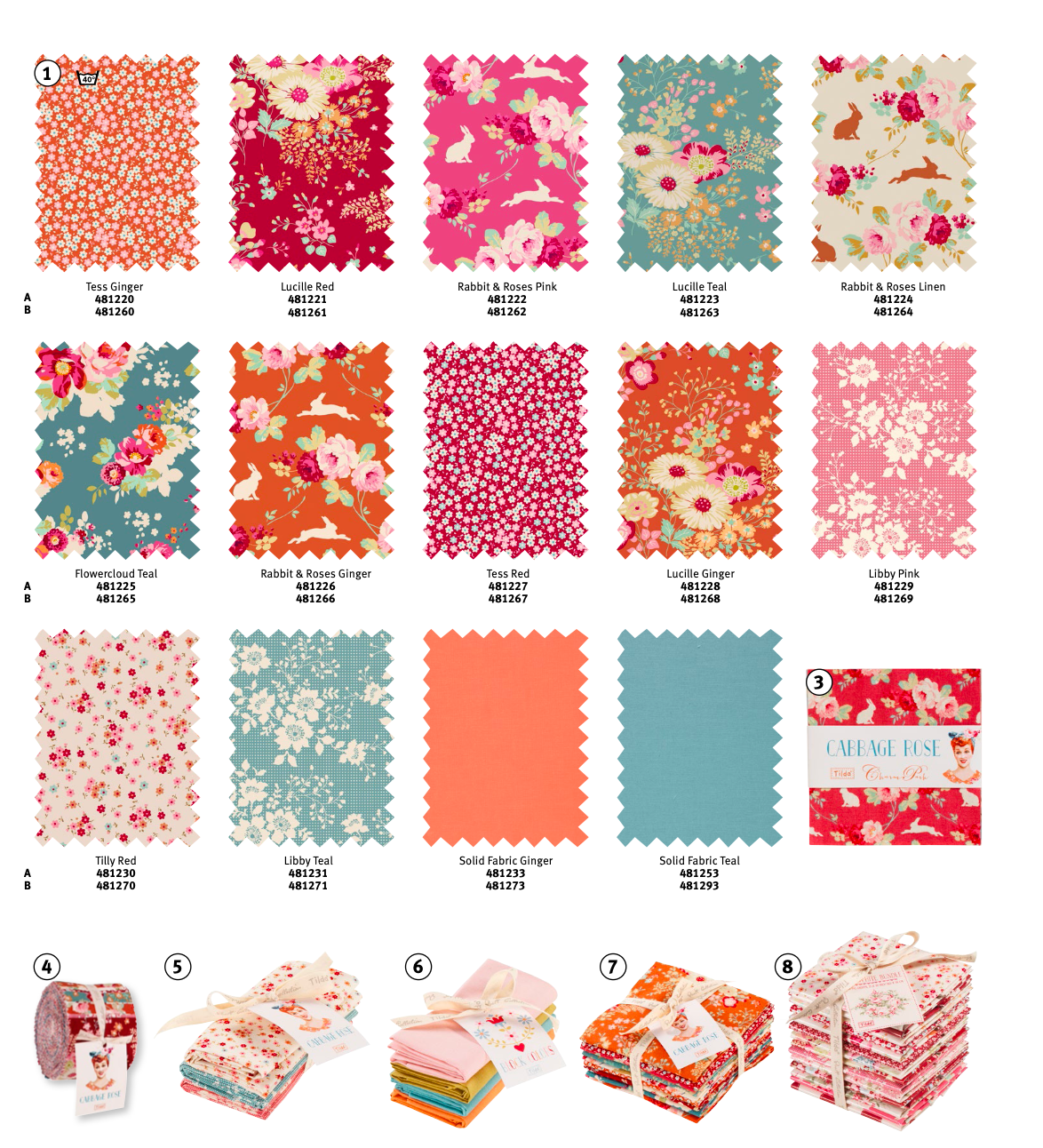 Tilda -  Libby : Cabbage Roses / Memory Lane/Cabbage Roses (2色展開）