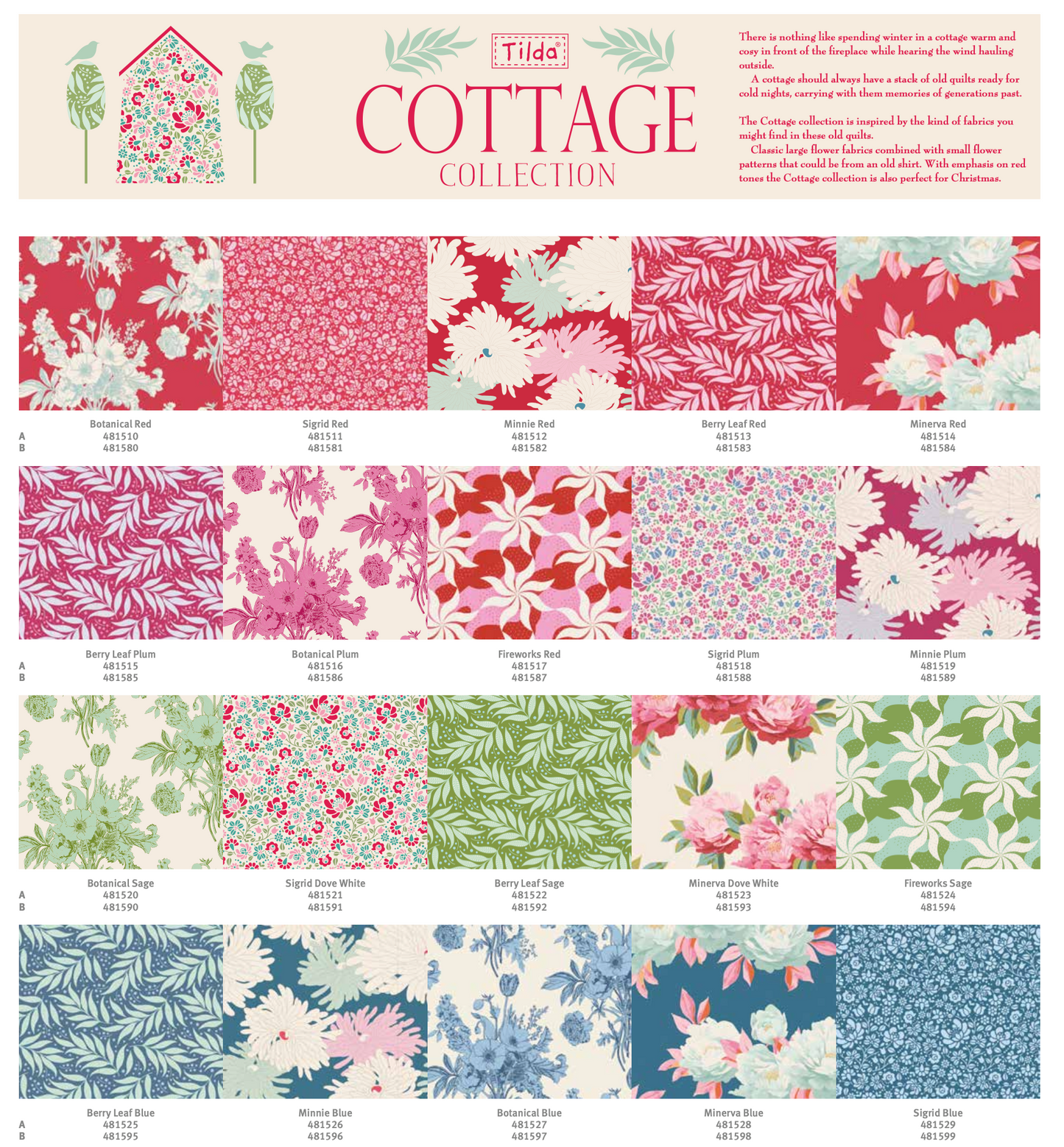 Tilda - Minnie : Cottage (3色展開）