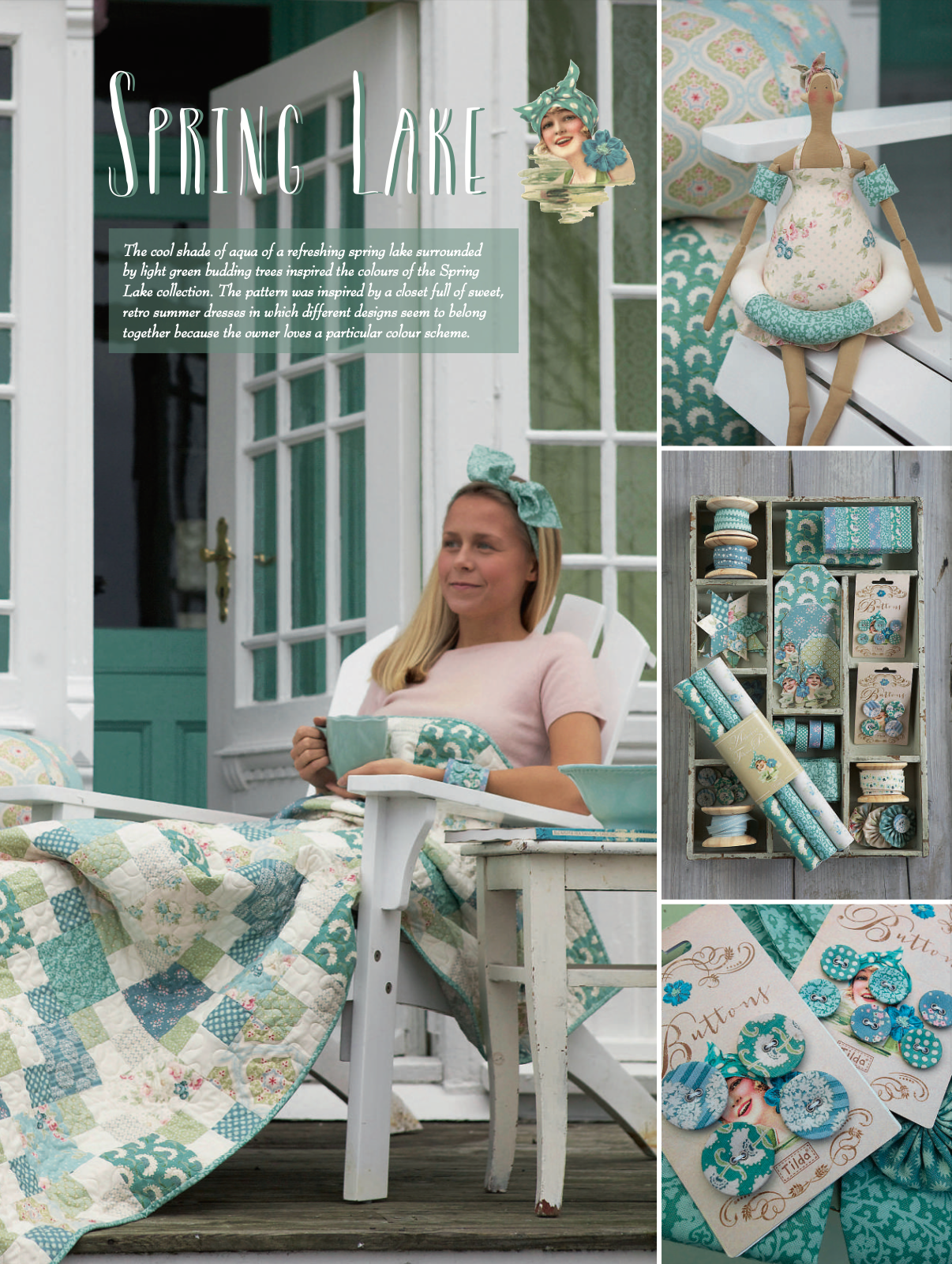 Tilda -  Lizzie Teal - Spring Lake (1色展開)