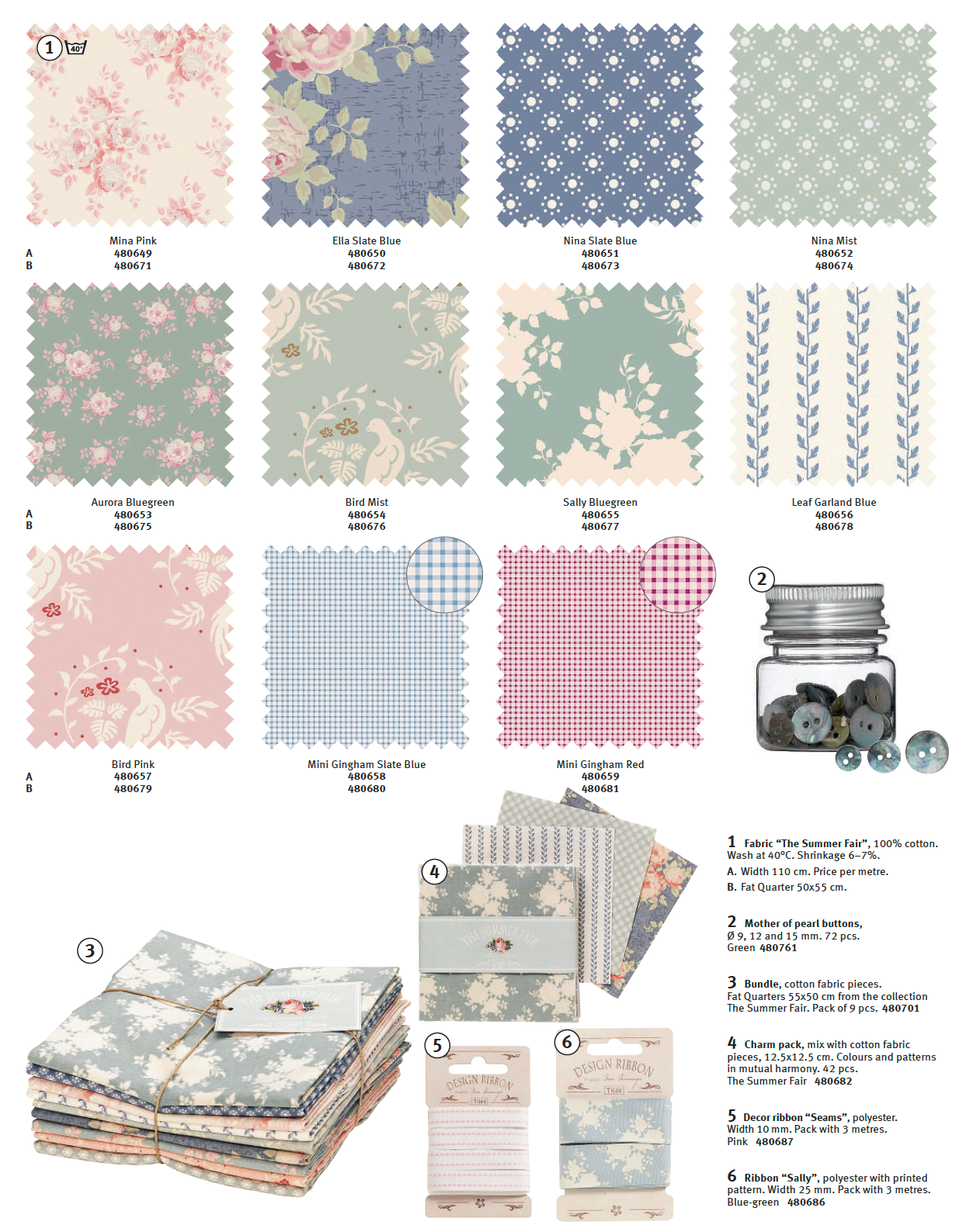 Tilda -  Sally Bluegreen - The Summer Fair (1色展開)