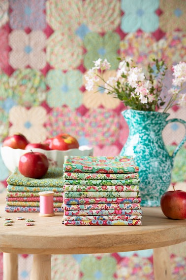 Tilda - Wallflower -  バンドル - 50x55cm - 300232-1-グリーン - Fat Quarter