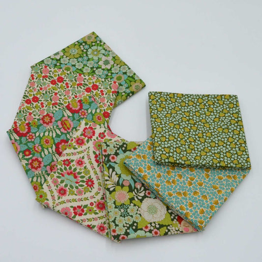 Tilda - Wallflower -  バンドル - 50x55cm - 300232-1-グリーン - Fat Quarter