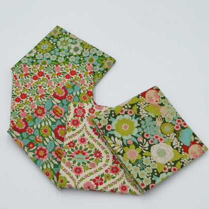 Tilda - Wallflower -  バンドル - 50x55cm - 300232 -グリーン - Fat Quarter