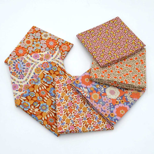 Tilda - Wallflower -  バンドル - 50x55cm - 300235-1 - キャラメル - シスル - Fat Quarter